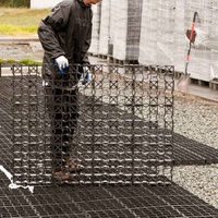 Grille de stabilisation de gravier en plastique HDPE noir, pavé pour gazon, piste d'équitation, géocellules haute résistance, usage extérieur, longue durée de vie