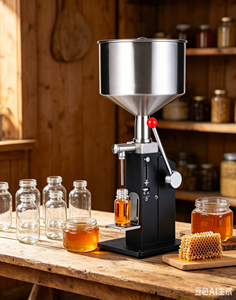 Machine de remplissage à piston manuel de comptoir 10-100 ml pour liquides, équipement d'emballage pour soins de la peau, lotions, sirops de fruits, essences orales - Product Image 1