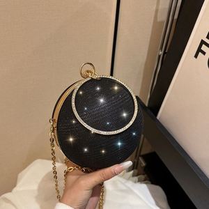 Women's High-End PU Evening <b>Purse</b> Niche Design Ball Shape Crossbody Chain Strap Mini Lipstick Bag Flap Lock Closure Polyester - Product Image 5