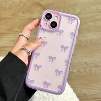 Nouvelle coque de téléphone souple antichoc et étanche en TPU, transparente, avec nœud papillon bleu simple, électroplaquée, pour iPhone 17 16 15 14 13 12 Pro Max