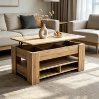 Table basse convertible et extensible de style ferme moderne, hauteur réglable, pliable, écologique, pour salon