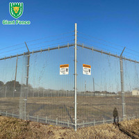 Clôture de sécurité en treillis soudé anti-escalade 358 à revêtement poudré haute sécurité pour aéroport/prison avec design 3D