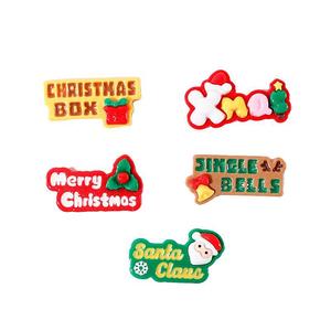 Badges en résine de Noël, emblèmes alphabétiques de forme irrégulière, peints à la main, décorations artistiques DIY - Product Image 4