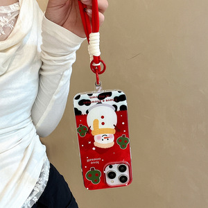 Coque de téléphone avec cordon de cou en forme de bonhomme de neige de Noël, adaptée à l'Iphone 16 15, bord souple, Huawei <span class=keywords><strong>Xiaomi</strong></span> 14 vivo OPPO, coque de protection, Funda Capa - Product Image 1