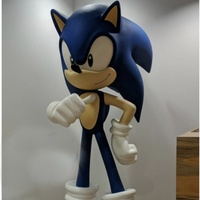 Vente directe d'usine, statue en fibre de verre de Sonic, personnage de dessin animé, grande taille, sculpture en résine
