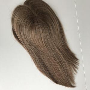 Fábrica de Pelucas Koshe en China, Cabello Humano Virgen Europeo <span class=keywords><strong>Rubio</strong></span> de Alta Calidad en Stock para Mujeres Blancas, Mono Jewish Topper - Product Image 3