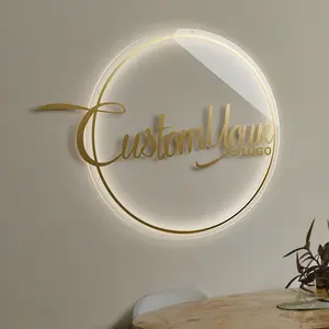 LED 로고 샘플 및 브랜드 엠블럼 3D 로고 사인 업체 이름 인테리어 사인의 금속 사인