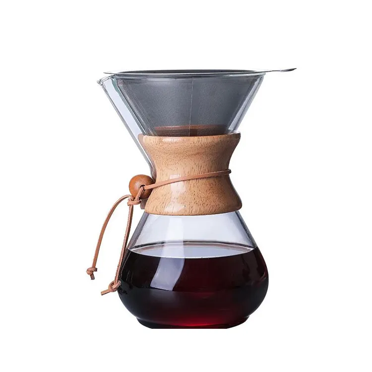 Chemex coffe pot pourover 실용적인 섬세한 3-6 컵 용량 가정용 Cafetera 부어 커피 메이커 800ml Chemex 냄비