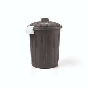 Poubelle cylindrique 8LT PP GRIS avec couvercle 26X32CM Intérieur/Extérieur - Product Image 1