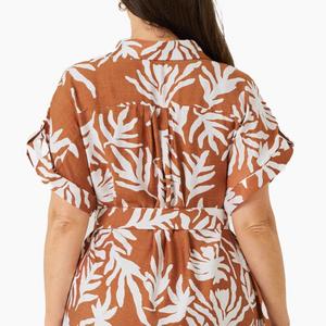 Stile hawaiano personalizzato stile tropicale stampa floreale Rayon girocollo abito con tasche laterali <span class=keywords><strong>Maxi</strong></span> abito da vacanza donna - Product Image 5