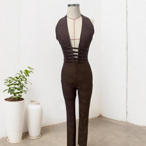 <span class=keywords><strong>Mono</strong></span> ajustado sexy <span class=keywords><strong>de</strong></span> cintura alta para mujer, liso, casual, con bordado <span class=keywords><strong>de</strong></span> encaje y espalda descubierta, ideal para salir. - Product Image 1