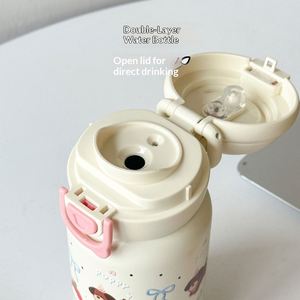 Botella Infantil con Tapa 2 en 1, Acero Inoxidable 304, Tapa Antiderrames, Material de Grado Alimenticio, Botella de Agua de 350 ml - Product Image 4