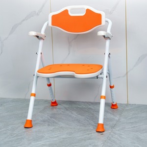 <b>Bath</b> Chair With Armrests And Backrest Plastic <b>Foldable</b> For Elderly And Pregnant Women Toilet Seat Support - Product Image 1