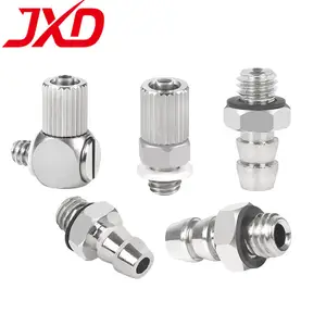 JXD SMC Púas para Manguera de Aire, Codo Recto de Rosca Universal de Metal SS, Accesorios Neumáticos, 3mm, 5mm, 6mm, 2mm, 2mm, 2mm