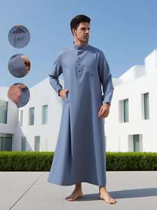 Túnica Eid para Hombres Musulmanes, Túnica Islámica Árabe Eid 2026 Ramadán, Ropa Musulmana de Arabia Saudita, Túnica Tradicional Árabe de Dubái, Especialmente Suave - Product Image 1
