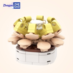 Blocs de construction de fleurs succulentes, petites particules, assemblage, simulation, bricolage, emballage en boîte colorée, pot de fleurs compatible Lego Flowers - Product Image 6