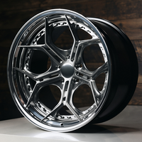 Velg Mobil Alloy Custom 20 22 5*130 Forged 2-Piece Style Center Lock Gloss Black Set untuk Mobil Penumpang, Rims untuk 997 991 992