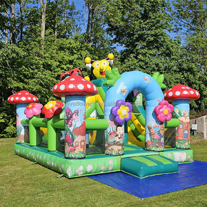 Château gonflable commercial pour enfants avec toboggan, motif fleurs de <span class=keywords><strong>jardin</strong></span> - Product Image 1