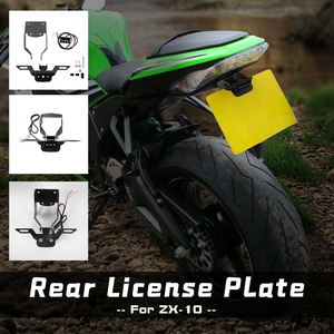 Soporte de matrícula eliminador de guardabarros trasero de motocicleta XXUN para <span class=keywords><strong>Kawasaki</strong></span> 2017 ZX10R <span class=keywords><strong>ZX</strong></span> <span class=keywords><strong>10R</strong></span> 2018 <span class=keywords><strong>2019</strong></span> 2020 - Product Image 2
