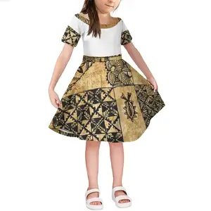 Пользовательские полинезийские самоанские платья для детей, оптом, платье для маленьких девочек, Осенняя детская одежда, детская одежда для подростков