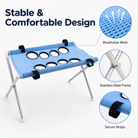 Plateforme de bain pliable en maille d'acier inoxydable pour animaux de compagnie, support de toilettage et de contention pour chats, utilisation extérieure toutes saisons