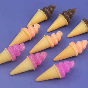 Cabujón de resina con forma de cono de helado simulado para adornos de comida en miniatura DIY, accesorios para pegamento cremoso - Product Image 2