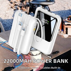 แบตสำรองพกพา 20000mAh น้ำหนักเบา พร้อมสายชาร์จในตัว 4 เส้น หน้าจอ LED สำหรับการเดินทาง ธุรกิจ และกิจกรรมกลางแจ้ง - Product Image 2