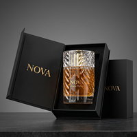 Flacon de parfum en verre cylindrique personnalisé de 50 ml et 100 ml, flacon vide de luxe avec pulvérisateur et bouchon, emballage cosmétique