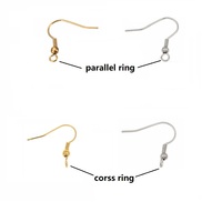 Boucles d'oreilles en acier inoxydable 316 Crochet Trou: 2mm accessoires de bijoux