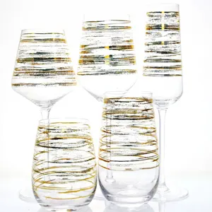 定制金箔水晶奢华酒杯玻璃红酒杯创意高脚杯礼品