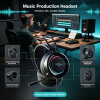 Micro-casque de jeu filaire USB RGB stéréo 3D HD OEM ODM avec micro, en métal et cuir, contrôle tactile ENC pour téléphone portable