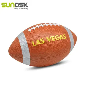 ผลิตยางมินิอเมริกันฟุตบอลมือโล่อเมริกันฟุตบอลบอลขนาดโลโก้ที่กำหนดเองสีที่กำหนดเอง EN71 /Bsci Polybag