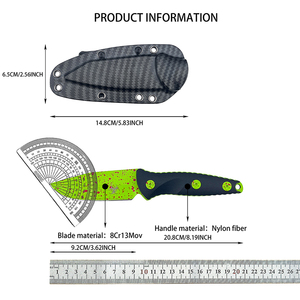 Couteau utilitaire multifonctionnel de petite taille pour l'extérieur, EDC 8Cr13MoV, manche en fibre de nylon, F400, qualité industrielle, camping, survie, OEM - Product Image 6