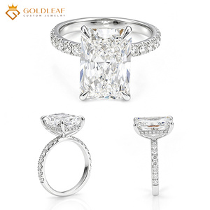Anillo de Diamante Goldleaf de 14K, Corte Radiante, 4, 5, 6 Quilates, DEF VVS-VS, Ideal para Bodas, Regalos, Conmemoraciones y Uso Diario - Product Image 3