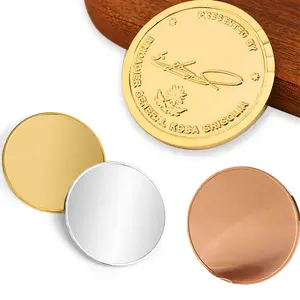 Manufacturer Custom Laser Engraving Copper Metal Coin Blank Challenge Souvenir Commemorative Coins Gold Silver 30mm 40mm 50mm