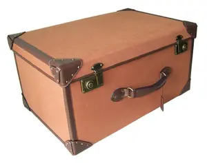 HiBO लक्जरी यात्रा के मामले विंटेज हस्तनिर्मित सूटकेस चमड़े सूटकेस बक्से हाथ सामान सूटकेस