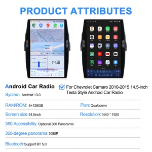 Para Chevrolet Camaro 2010-2015, Actualización de Auto, Pantalla Vertical Navihua de 14.5'', Sistema Multimedia Android, Carplay, Estéreo para Auto, Navegación GPS - Product Image 2