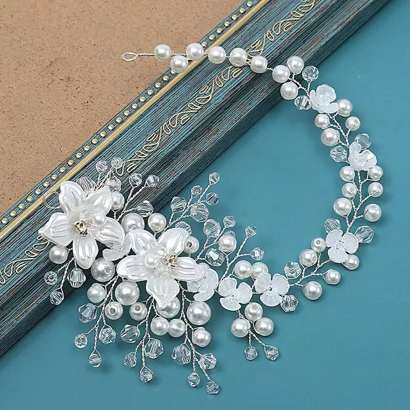 Nuovi accessori per abiti da sposa con foglia di perla bianca
