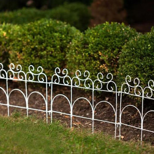Wrought Iron Lawn <b>Fence</b> Panels 48.5x35.6Cm Foldable Garden Edge Outdoor Decoration Animal Barrier <b>Border</b> - Product Image 2