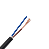 Kabel listrik Multi-core 26/24/22/20/18AWG kontrol sinyal kawat kabel daya tembaga terisolasi berselubung PVC hitam bulat telanjang