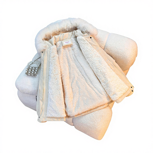 Abrigo Cálido de Invierno para Mujer H-2553, Nuevo Estilo con Cuello de Pelo Grande, Abrigo de Una Pieza con Interior de Terciopelo, Versátil y a la Moda - Product Image 6