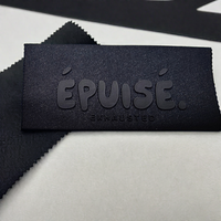 Étiquettes de Col en Silicone 3D Tissées, Logo Vêtement, Étiquettes Tissées en Taffetas de Polyester 3D, Étiquettes de Cou pour Vêtements, Technique de Transfert