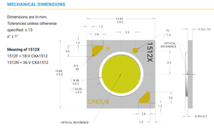 Đèn <span class=keywords><strong>LED</strong></span> COB CAX1512 18V/36V CRI70-90 Trắng ấm 2700K-6500K 12-20W dùng cho đèn pha - Product Image 5
