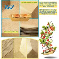 Bandejas desechables de Papel kraft para comida, caja para comida con cono de patatas fritas