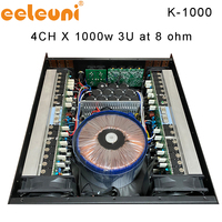 Amplificateur de puissance professionnel 4 canaux 1000W 8 Ohms Classe H avec équipement audio pour enceintes Line Array, basses, scène live, DJ, spectacle, KTV