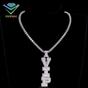 จี้เพชรฮิปฮอป เงินแท้ 925 ชุบทอง 18K ทรงบริลเลียนต์ คัต VVS มอยส์ซาไนต์ รับรองโดย GRA จี้แบบสั่งทำพิเศษ - Product Image 3