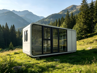 Maison de type cabane en bois de luxe personnalisée, écologique, préfabriquée, modulaire, pour un glamping durable en resort