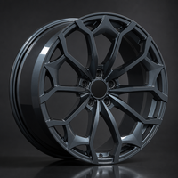 Nouvelle jante en alliage d'aluminium forgé à 5 branches, motif Y Mesh, finition Gunmetal, logo personnalisé, jante de voiture hexagonale, 16-22 pouces, 5x114.3