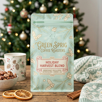 Promotion : Sachet d'emballage réutilisable pour grains de café, à fond plat, avec fermeture éclair, valve et estampage à chaud mat, 12oz et 8oz, idéal pour Noël