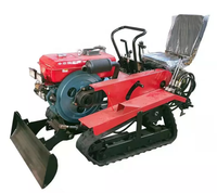 Venta Directa de Fábrica, Tractor Multifuncional para Campos Altos y Arrozales con Orugas de Goma y Rotocultor